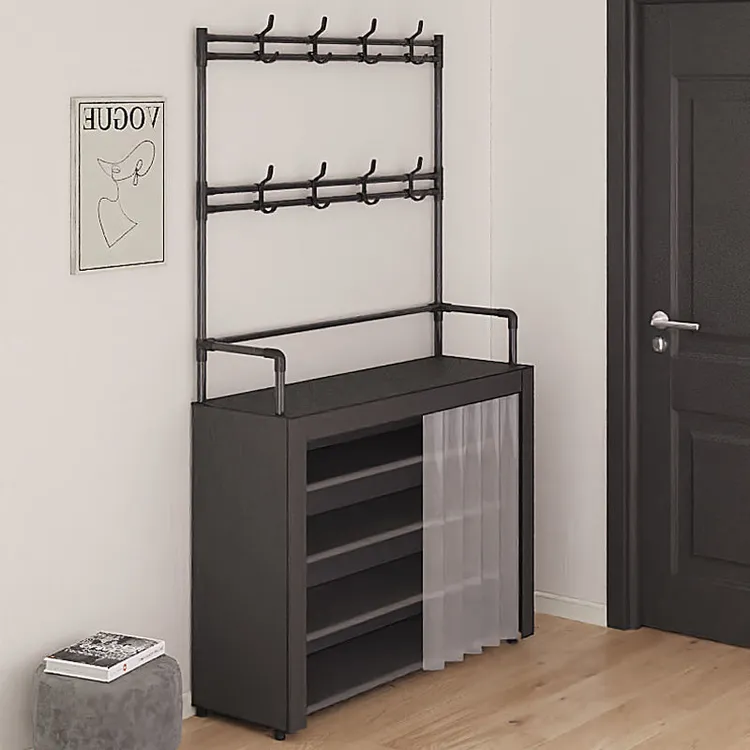 鞋架衣帽架组合架置物架挂包架收纳架防尘专用鞋帽架布鞋柜2025年