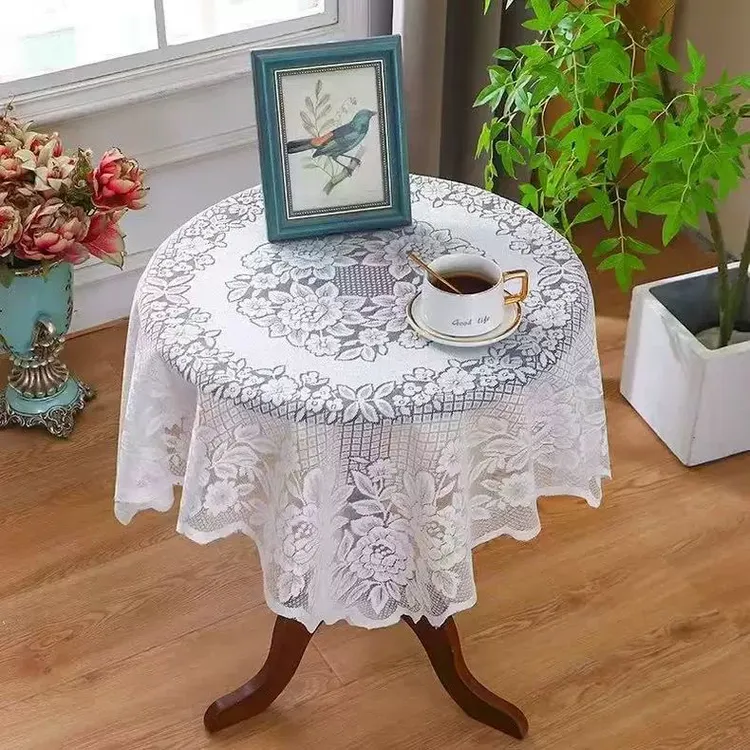 90*90cm大叶牡丹桌布 小圆桌小方桌冰箱洗衣机通用盖布