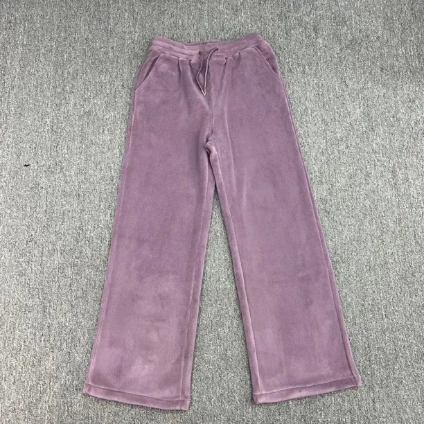 【王德发】163秋冬加绒韩系抽绳直筒百搭卫裤高腰垂感休闲阔腿裤