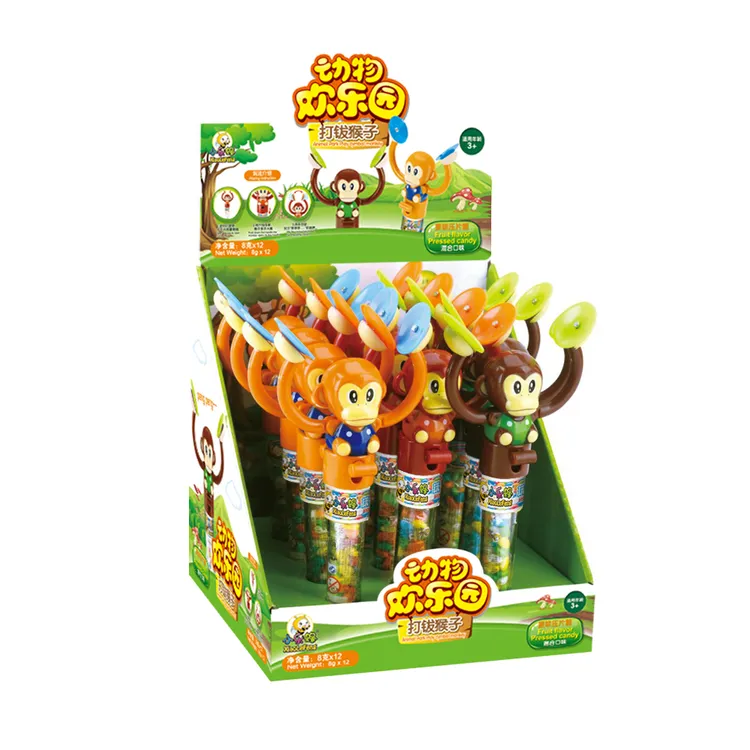 小乐蜂动物欢乐园打钹猴子玩具糖（趣味玩具+果味压片糖果创意糖玩