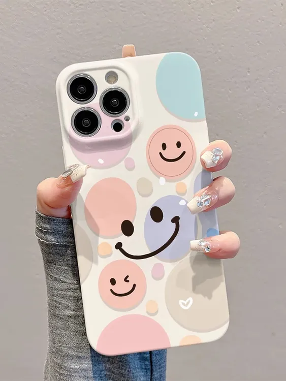 菲林软壳防摔简约微笑适用苹果16华为reno14小米15vivox200 1加