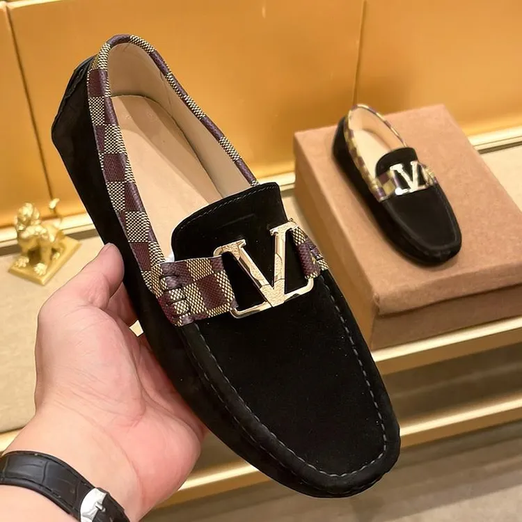 NY高端潮牌磨砂皮豆豆鞋男秋季新款英伦商务百搭一脚蹬休闲皮鞋