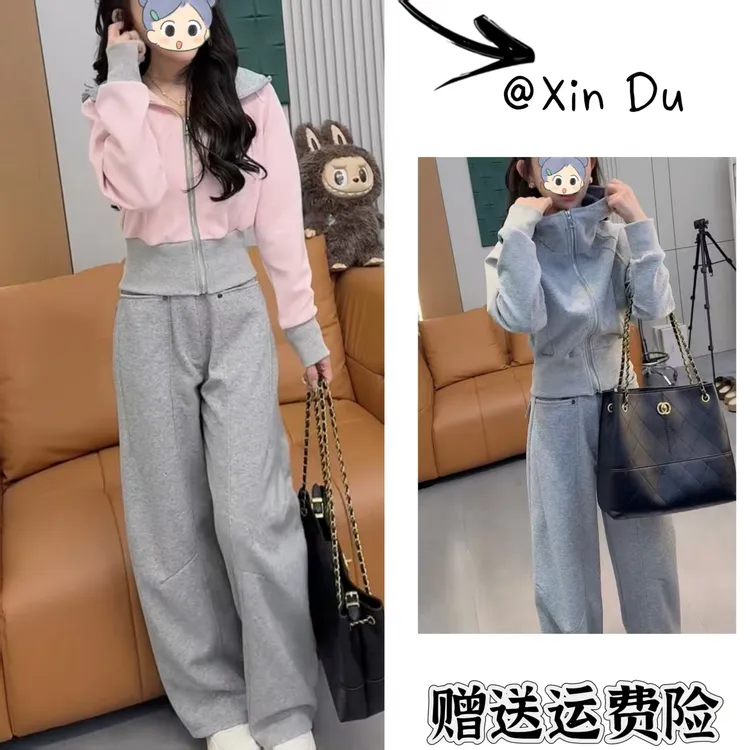 2025秋季新款时尚显瘦气质女士网红洋气两件套百搭款D23235