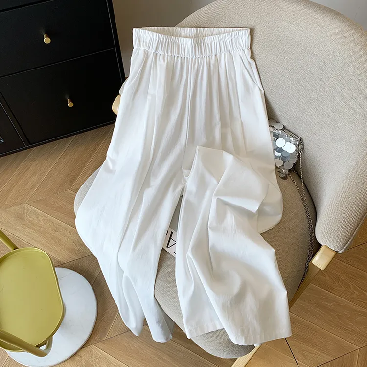 慵懒风亚麻直筒阔腿裤女夏季薄款高腰显瘦休闲裤宽松垂感拖地长裤