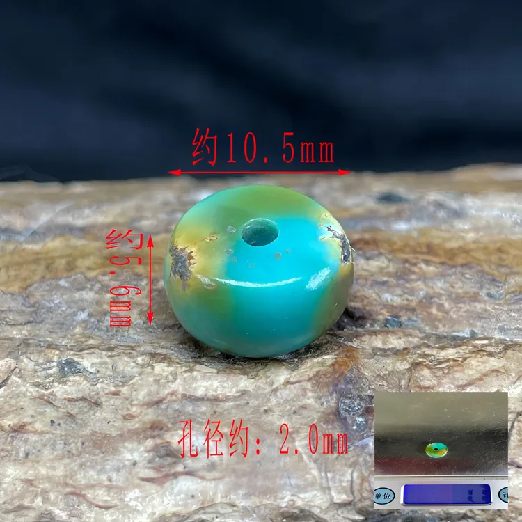 保真正品天然原矿绿松石特色唐三彩鼓珠隔珠单珠配珠墩子药片直切