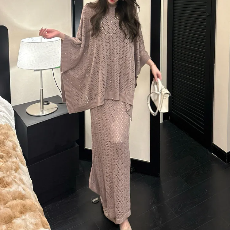 GUIDI GUDI【柏林画廊】松弛感镂空宽松休闲两件套套装/黄加蓝