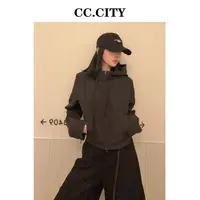 【蔡丽丽&添羽】时尚洋气简约百搭显瘦风衣连帽外套w9803