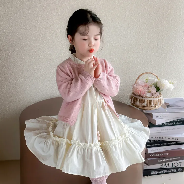 春季公主风女童套装春秋款女宝韩版长袖连衣裙两件套儿童潮牌衣服