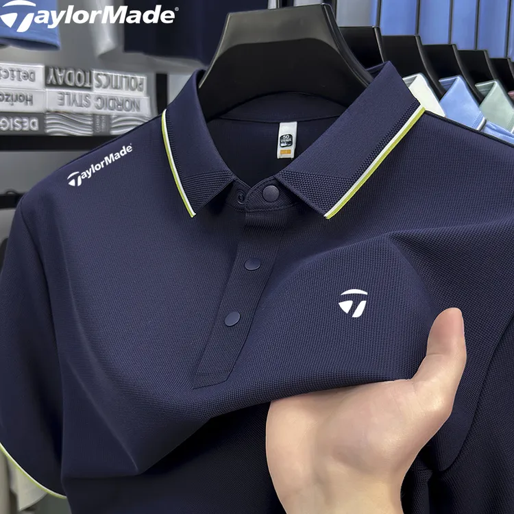TaylorMade高尔夫男士短袖T恤夏季时尚百搭弹力休闲运动polo衫男