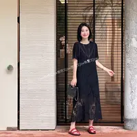 年终大促 时尚洋气百搭短袖T恤+镂空蕾丝吊带裙两件套装2568Y2