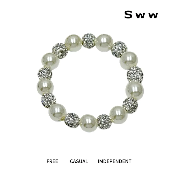 SWW发圈即手圈 爆闪珠珠手链发圈轻奢高级感两用简约头绳发绳