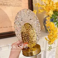 浪漫网红长明灯结婚床头灯台灯小台灯孔雀翎小夜灯轻奢创意台灯