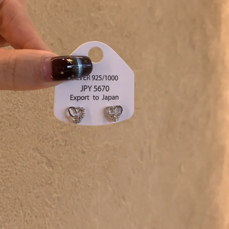 合金锆石耳饰 法式轻奢爱心耳钉女精致小巧高级感气质耳环冷淡风