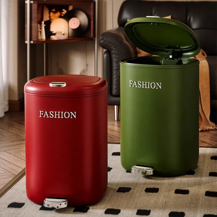 家用脚踏垃圾桶客厅轻奢高档带盖垃圾桶卫生间防水防臭脚踩废纸篓