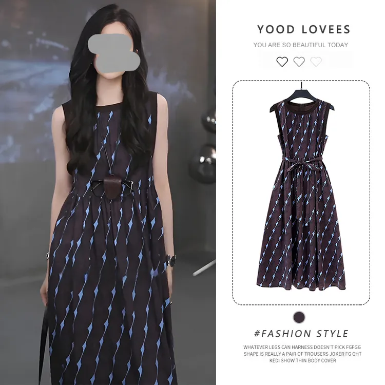 夏天巨好看的显瘦无袖连衣裙2025新款今年流行爆款法式背心裙子女