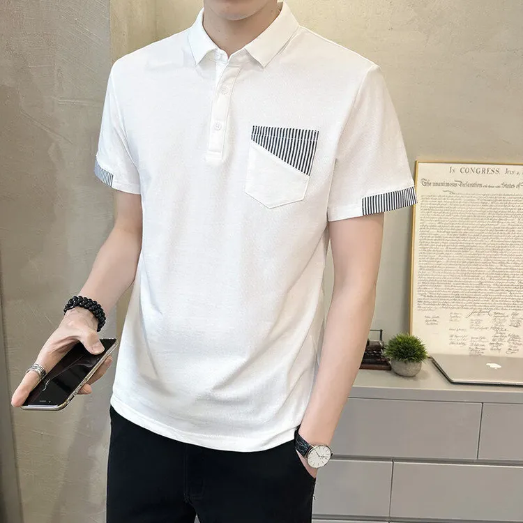 2025款夏季Polo衫潮流T恤韩版潮流时尚休闲百搭透气商务男士青年