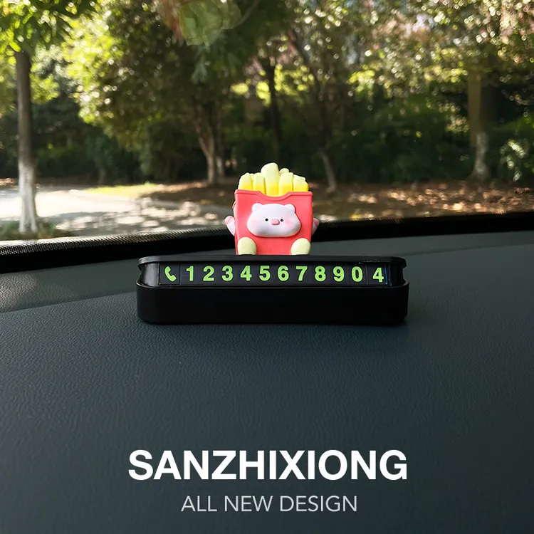 可爱小猪汽车临时停车号码牌创意车载停车牌车内装饰挪车牌移车牌
