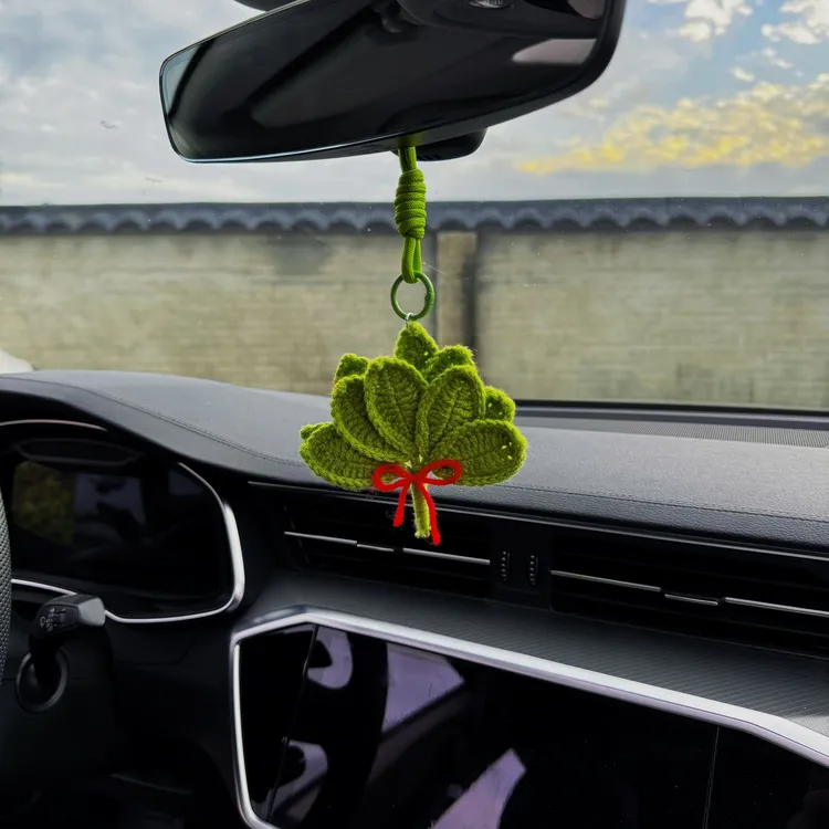 车载中控台露思同款去霉气柚子叶挂件毛线手工钩织创意礼物装饰