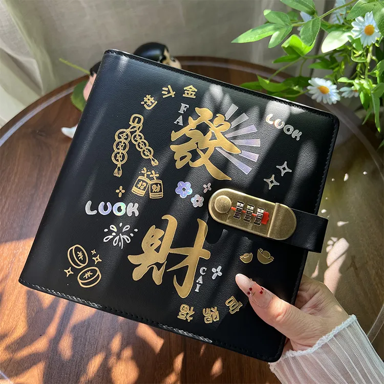 2026年大容量发财现金存钱本密码锁万元存钱夹钱册只放钱网红攒钱商品图