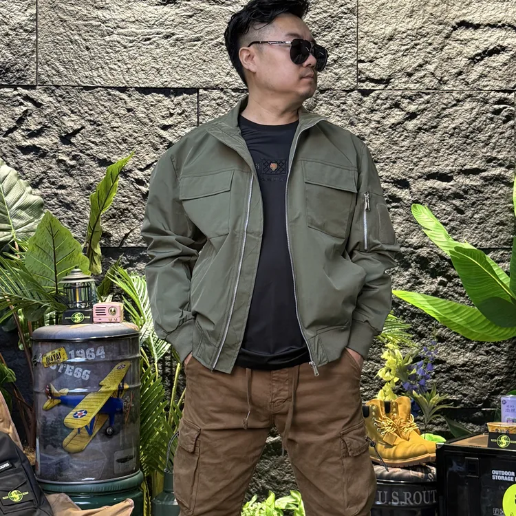 S家三防战术夹克卫衣立领防水棒球领防水机能褶皱飞行百搭工装