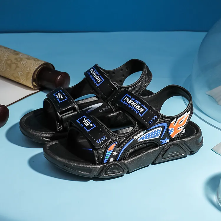 【高质量】新款儿童凉鞋夏季男孩软底中大童学生厚底炫酷防滑男童凉