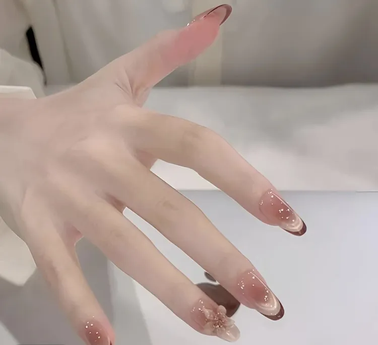 【花漾小姐】新款高级感秋冬微笑法式显白猫眼气质纯手工穿戴甲