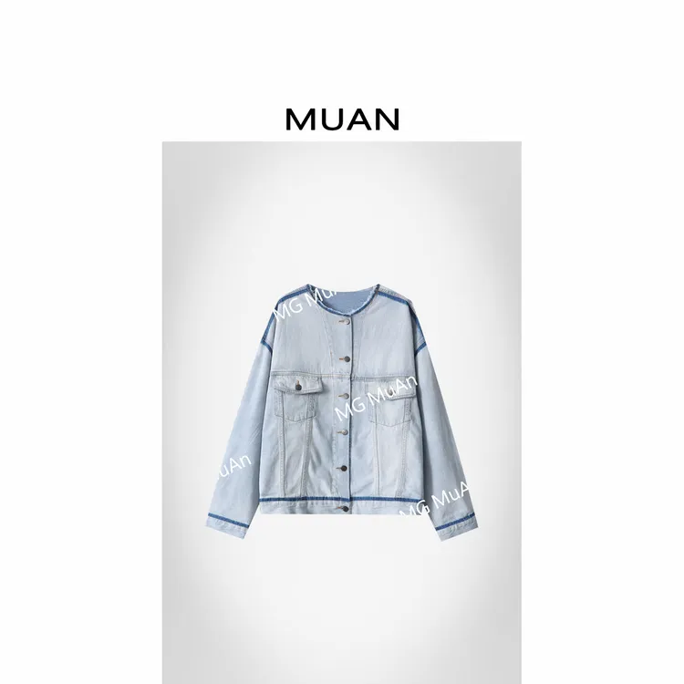 木MUAN岸：《安可牛仔外套》定制100棉简约牛仔外套上衣女DG-80093