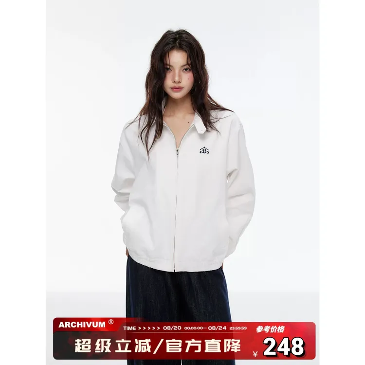 Archivum 美式复古哈灵顿LOGO衬衫夹克显瘦宽松休闲基础上衣外套