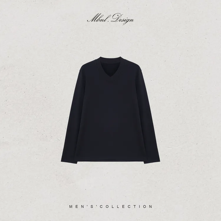 MBNL-F「V-B&W」秦磊男装270g棉定织细绒V领长袖LL-WSY1224