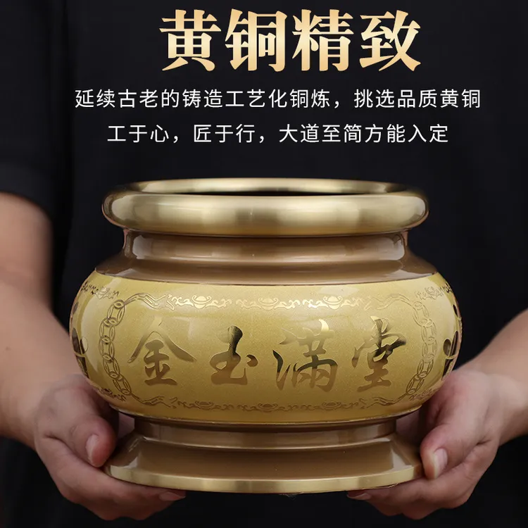 佛具用品黄铜烧香炉家用供奉炉熏香线香炉香薰炉室内供佛檀香炉