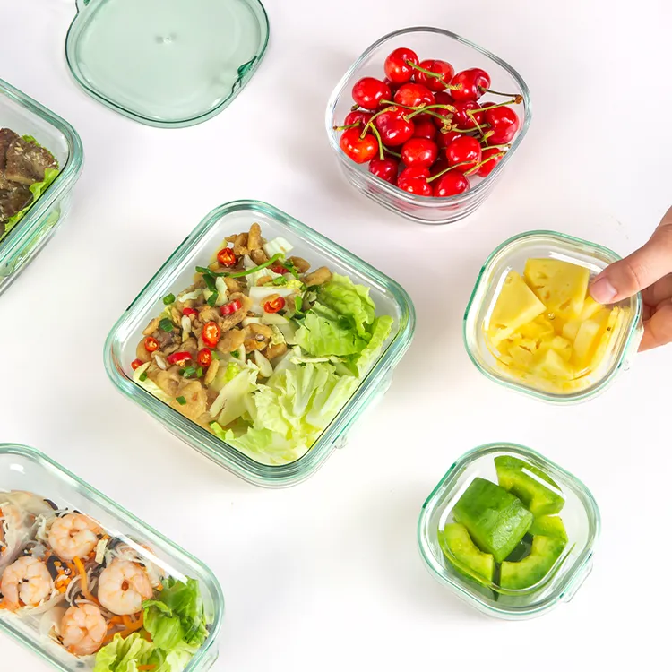 1000ml大容量玻璃饭盒冷藏收纳装水果家用
