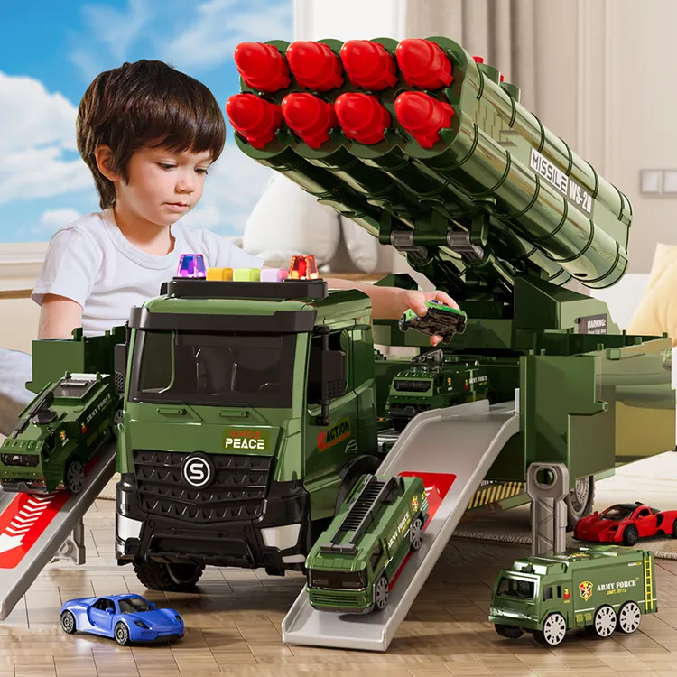 儿童益智玩具合金导弹发射车小男孩可发射大号火箭炮弹车生日礼物