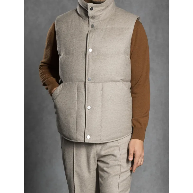 聚裁男士冬季高端保暖白鹅绒立领马甲