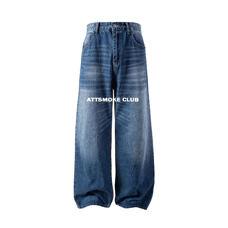 【线上商店】巴黎2021m中蓝色水洗直筒牛仔裤Cleanfit裤子美式潮牌