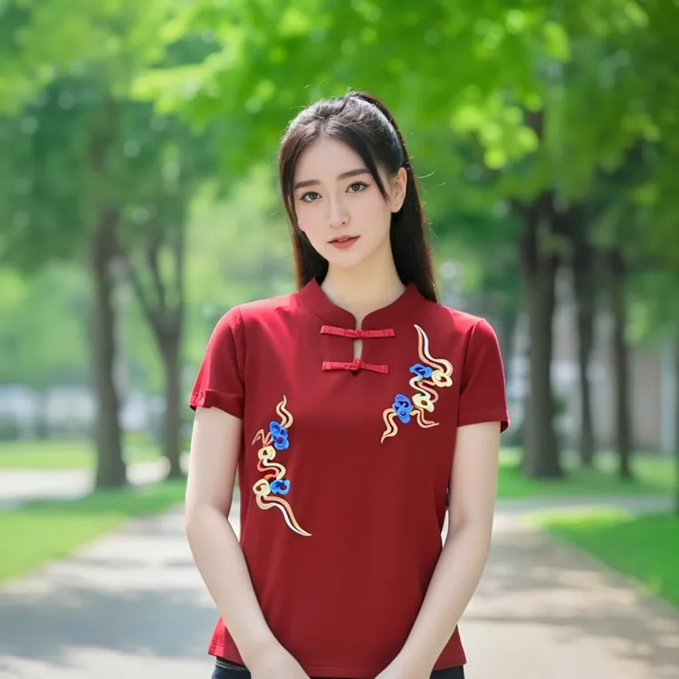 古风刺绣五彩祥云布贴国风民族风服装辅料DIY手工装饰补丁贴