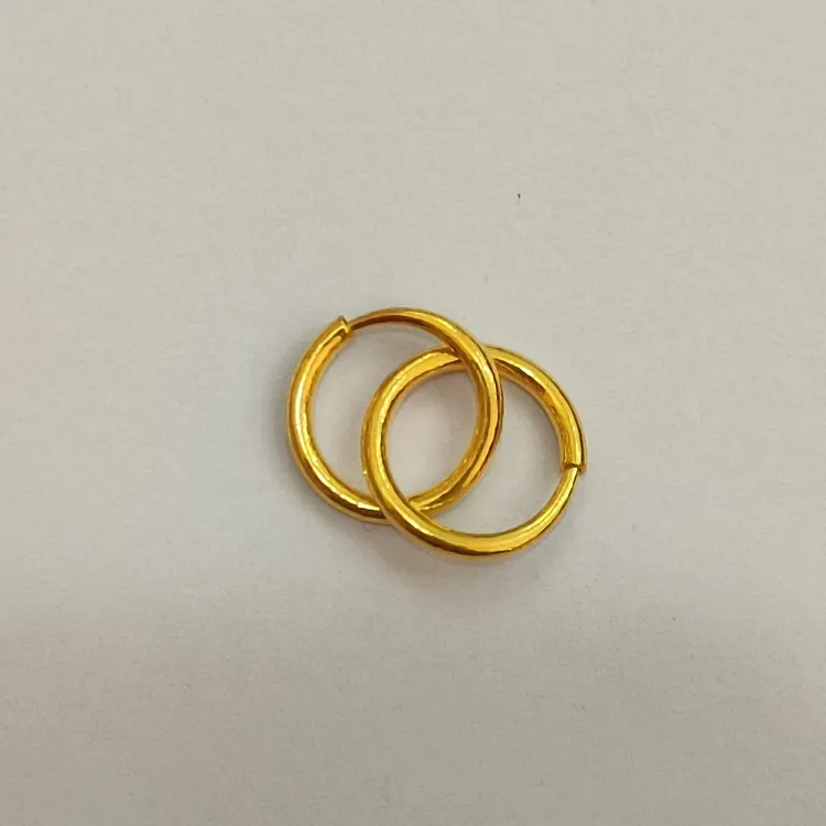 足金999黄金耳圈正品纯黄金耳环素圈光面耳骨圈亮面小耳环年轻款