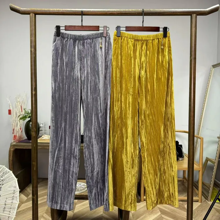 浮光裤！立体浮雕进口丝绒中式长裤！GZ3711