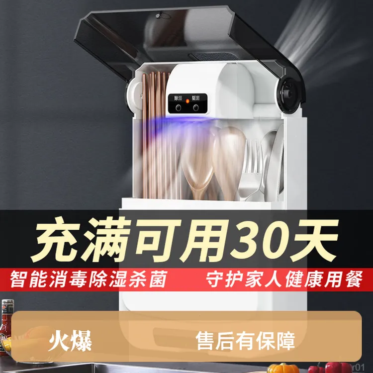 蓝光杀菌壁挂式防潮防霉速干智能消毒筷子筒筷子收纳筒