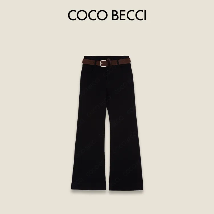 COCO BECCI【美拉德微喇裤】高腰气质含腰带百搭牛仔裤CFLJD2621093