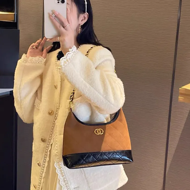 精致复古小香风腋下包包女2025新款菱格链条包百搭手提单肩斜挎包