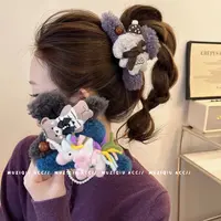 木子秋可爱卡通腊肠狗蝴蝶结AB面盘发抓夹高级感时髦洋气小众发夹