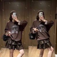 YDFSTUDIO小众【猫咪使者】欧货早秋重工猫咪印花设计时尚百搭上衣