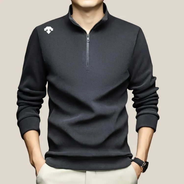 【商场同款】迪桑男士秋季抓绒衣拉链立领长袖T恤卫衣摇粒绒打底衫
