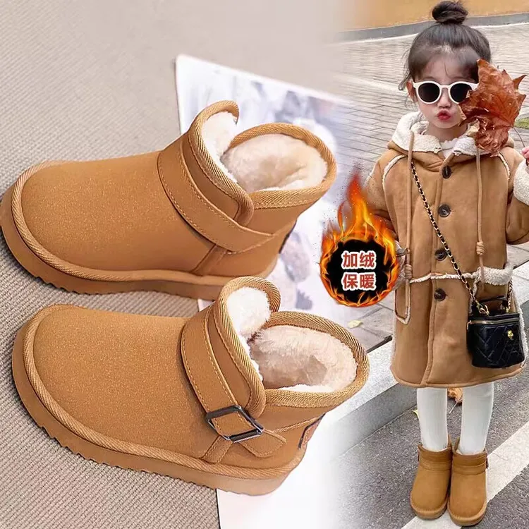 ABC儿童雪地靴2025年冬季新款女童大棉鞋保暖雪地棉男童加绒鞋