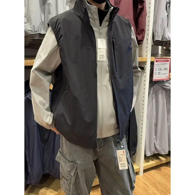 黑色复古立领马甲男款秋季cleanfit工装坎肩美式高级感工装外套