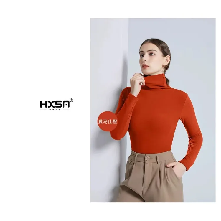 （现+预）暖小豆「女士特厚-高领德绒」冬高密暖绒打底衣057