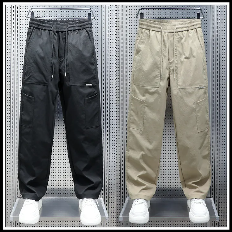 【礼遇】春秋新款运动裤男士宽松百搭美式直筒裤子多口袋潮流长裤