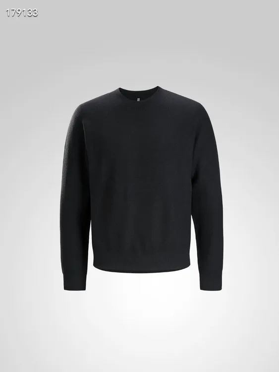 商鸟|Veilance商务系列新澳可机洗羊毛几何提花圆领羊毛针织衫男