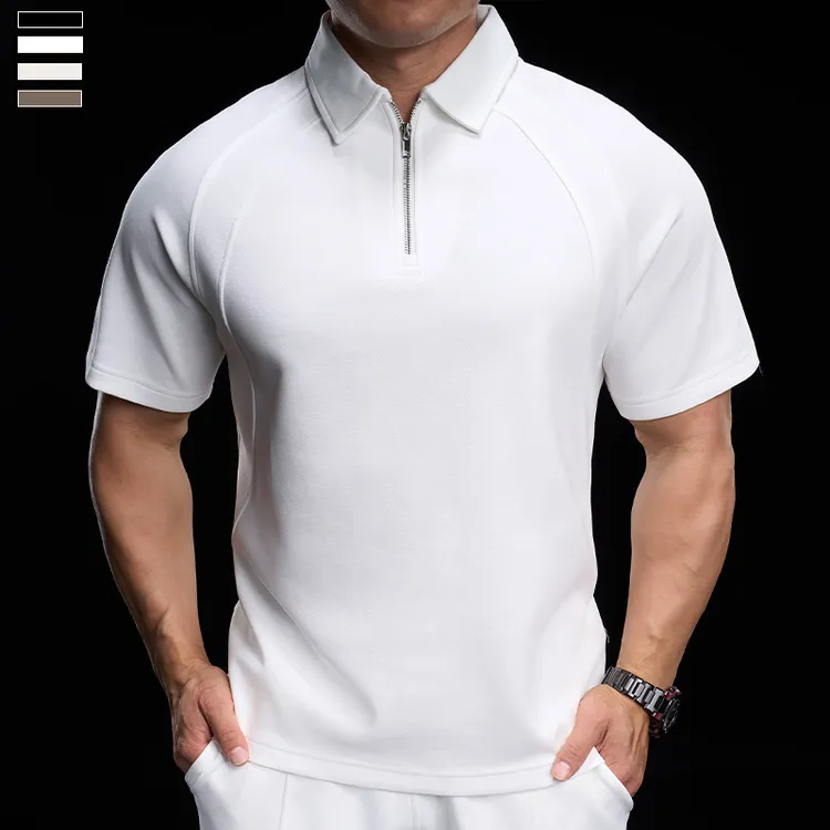 霸道肌肉 美式复古健身短袖POLO衫春夏潮牌宽松翻领T恤男士保罗衫