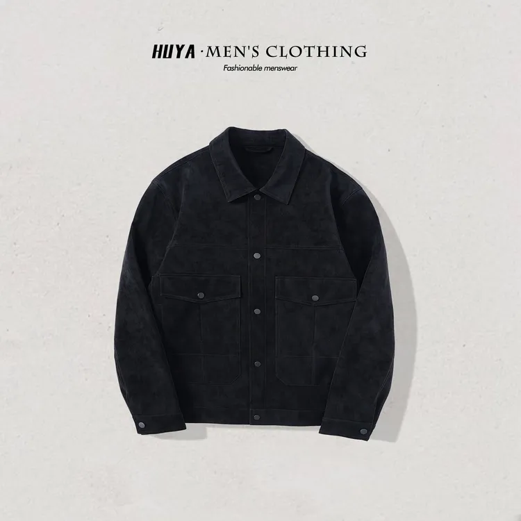 虎牙兄弟2025秋新款百搭复古翻领夹克男高级日系工装长袖外套6603